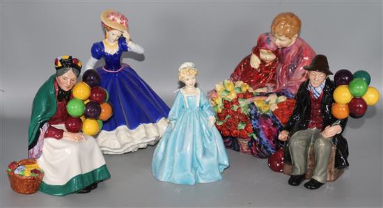5 Doulton figures